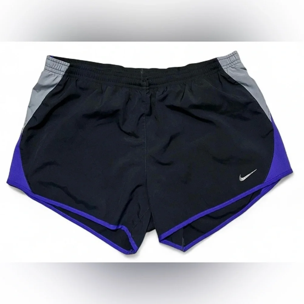 Nike Women’s Black & Purple Dri-Fit Running Shorts Size Medium Activewear